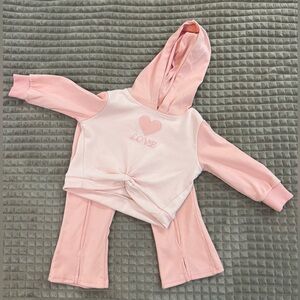 Girl’s Valentines Love 💗 2 Piece Hoodie w/ Bell Bottom Pants by 24months